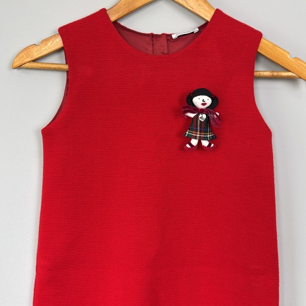 Dolce & Gabbana Tartan Plaid Dress with Doll Broach. Size 9/10. - Picture 2 of 13
